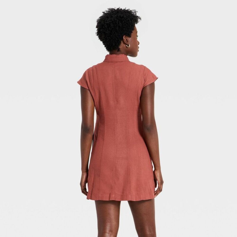 Universal Thread Rust Button-Front Strapless Dress - Picture 2 of 3